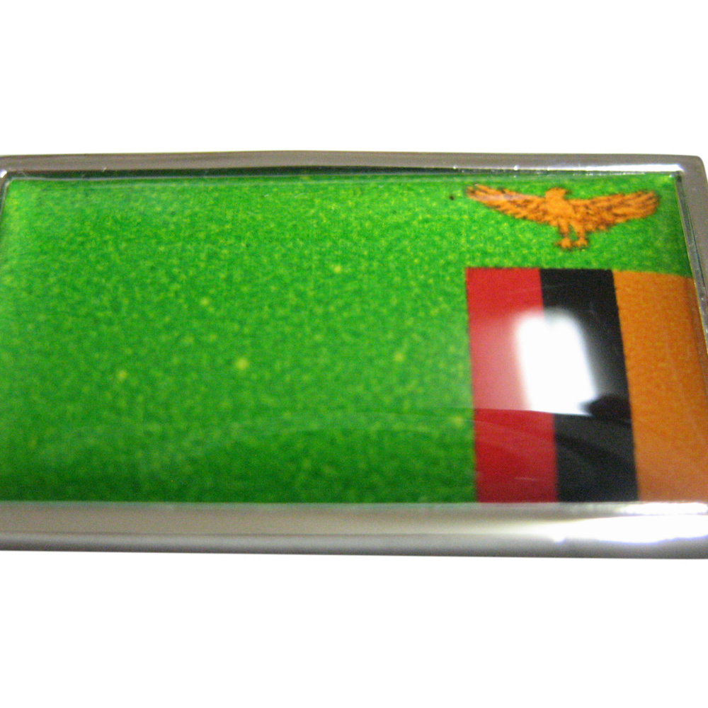 Thin Bordered Zambia Flag Magnet